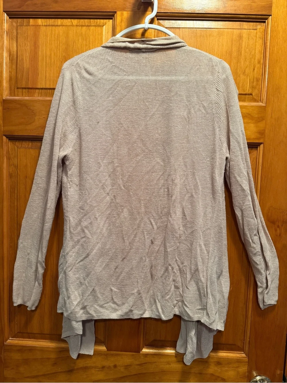 LOFT Light Beige Open-Front Draped Cardigan